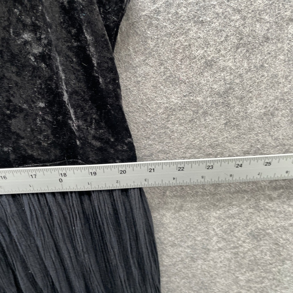 VTG The Avenue Sleeveless Maxi Dress 18 Black Velvet Rayon Tank Dress A-Line - Picture 8 of 9